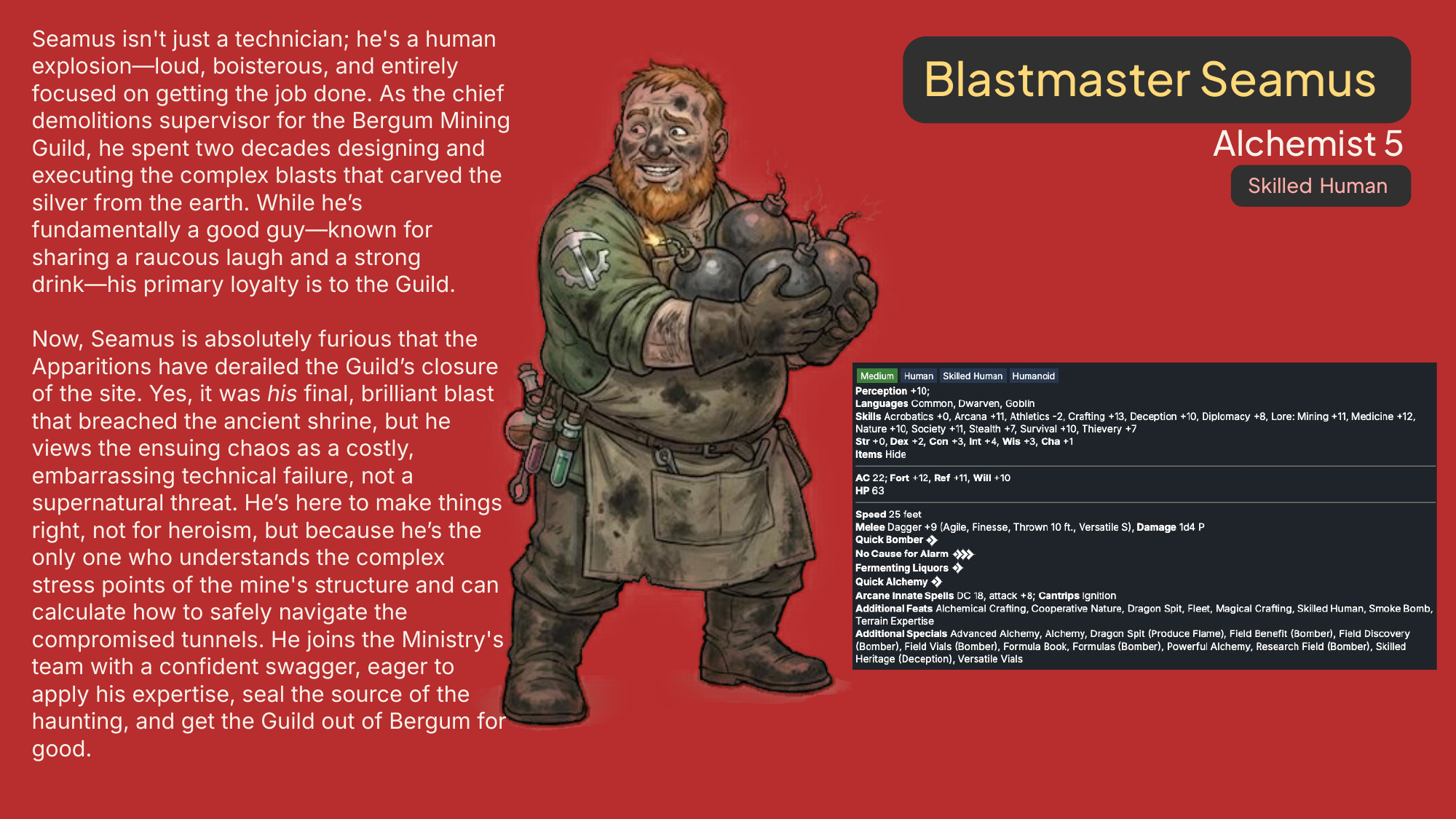 Blastmaster Seamus character presentation